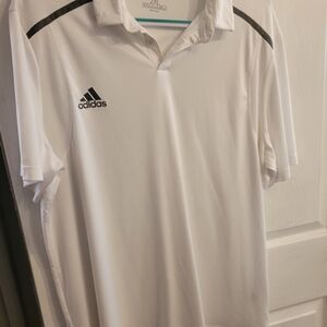 Adidas Men's White Polo with Black Accents
